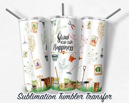 Gardening  Sublimation Transfer Print For 20 oz - 30 oz Skinny Tumbler - Ready To press - Heat Transfers SHIPS NEXT DAY