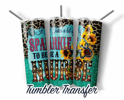 Nurse  Sublimation Transfer Print For 20 oz - 30 oz Skinny Tumbler - Ready To Press
