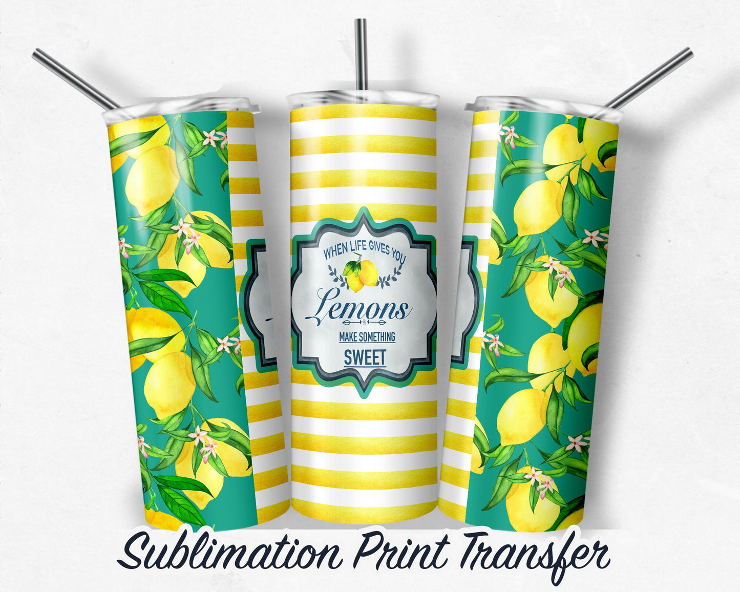 Lemonade  Sublimation Transfer Print For 20 oz Tumblers - 30 oz Tumblers - Ready To press - Heat Transfers
