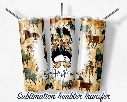 Horses Sublimation Transfer Print For 20 oz Tumblers - 30 oz Tumblers - Ready To press - Heat Transfers SHIPS NEXT DAY