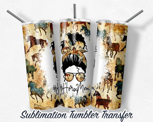Horses Sublimation Transfer Print For 20 oz Tumblers - 30 oz Tumblers - Ready To press - Heat Transfers SHIPS NEXT DAY