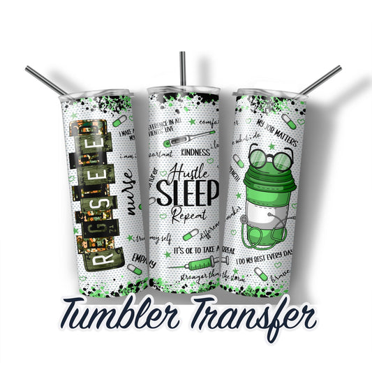 Registered Nurse RN Sublimation Transfer Print For 20 oz - 30 oz Tumbler - Ready To press - Heat Transfers Ships NEXT DAY