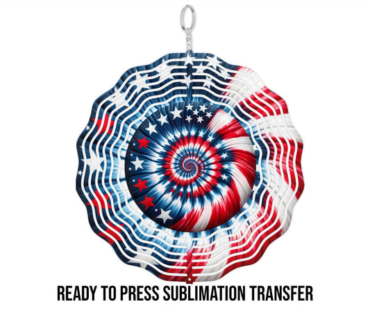 Patriotic Wind Spinner Sublimation Ready To press Heat Transfer SHIPS NEXT DAY