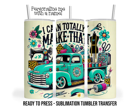 Sublimation Tumbler Transfer Print 20oz Tumbler, Ready To press Heat Transfer | Vintage Truck | I can totally make that | Crafter DIY