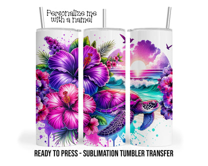 Sea Turtle Sublimation Tumbler Transfer Print For 20 oz Tumbler - 30 oz  Tumbler - Ready to Press - Heat Transfers SHIPS NEXT DAY