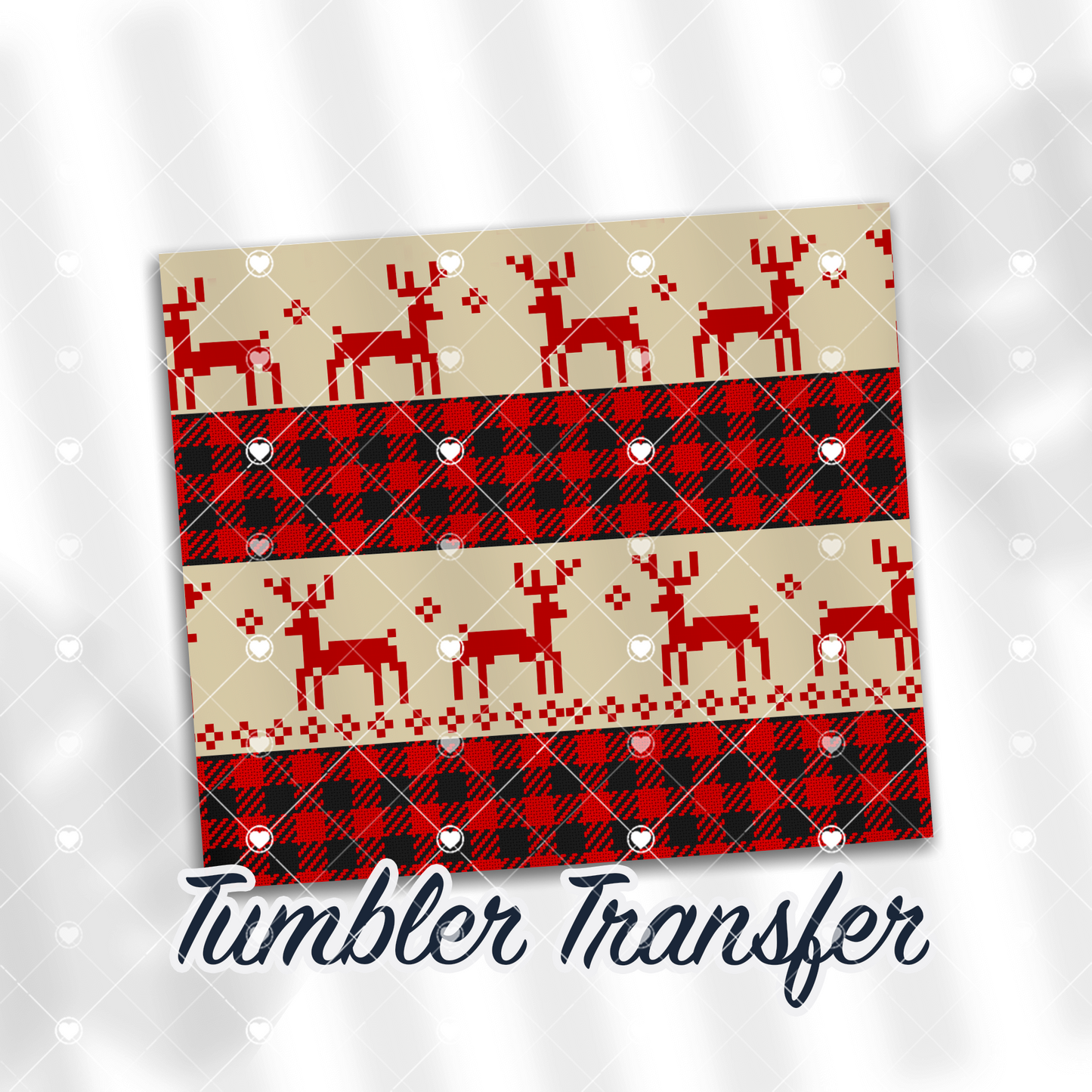 Reindeer Tumbler  Sublimation Transfer Print For 20 oz Tumbler - 30 oz Skinny Tumbler - Ready To press - Heat Transfers