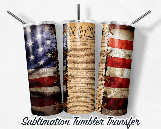 We the people -  Sublimation Transfer Print For 20 oz Tumbler - 30 oz Skinny Tumbler - Ready To press - Heat Transfers SHIPS NEXT DAY
