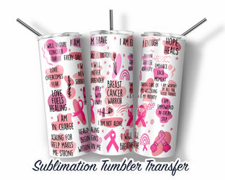 Breast Cancer Tumbler Sublimation Transfer | 20 oz & 30 oz