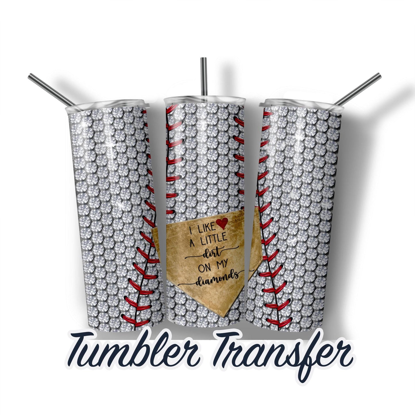 Baseball  Sublimation Transfer Print For 20 oz Tumblers - 30 oz Tumblers - Ready To press - Heat Transfers SHIPS NEXT DAY