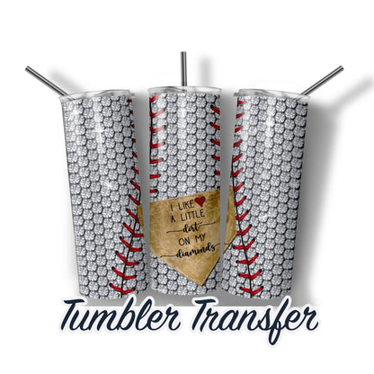 Baseball  Sublimation Transfer Print For 20 oz Tumblers - 30 oz Tumblers - Ready To press - Heat Transfers SHIPS NEXT DAY