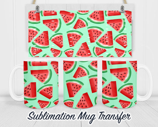 Watermelon - Sublimation Transfer Print For 11 oz - 15 oz Mugs - Ready To press - Heat Transfer