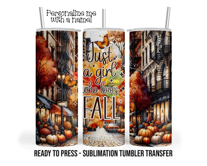 Sublimation Tumbler Transfer - 20oz Tumbler Wrap | Cozy Fall Autumn Pumpkin Design