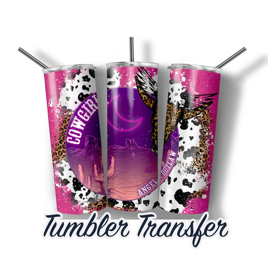 Cowgirl Sublimation Transfer Print For 20 oz-30 oz Tumbler - Ready To press - Heat Transfers SHIPS NEXT DAY
