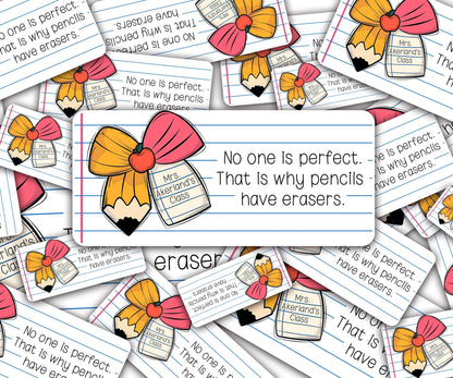 Pencil Dispenser Vinyl Decal Personalized with a name Waterproof Vinyl Decal for Teacher's Classroom Pencil Dispensers, Add your own quote!