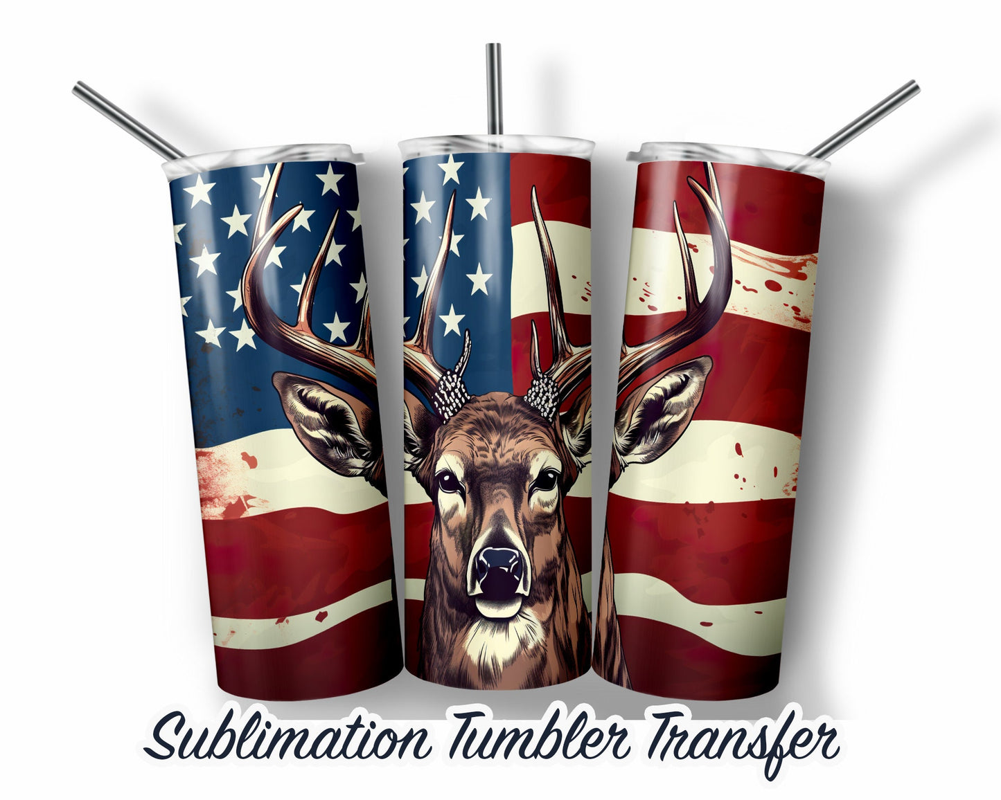 Deer Hunting  Sublimation Print 20 oz Skinny Tumbler - 30oz Skinny Tumbler - Ready To press - Heat Transfers