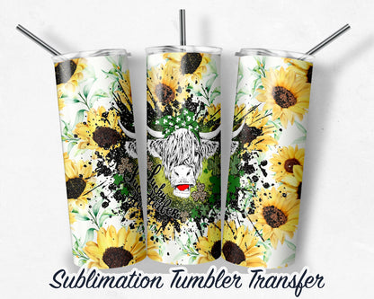 St. Patrick's Day Lucky Heifer  Sublimation Transfer Print For 20 - 30 oz Tumblers - Ready to Press - Heat Transfers