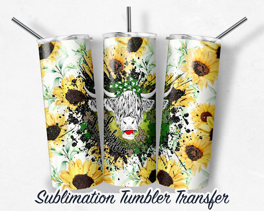 St. Patrick's Day Lucky Heifer  Sublimation Transfer Print For 20 - 30 oz Tumblers - Ready to Press - Heat Transfers