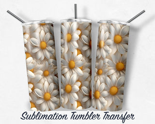 3D Floral Tumbler Sublimation Transfer | 20 oz & 30 oz