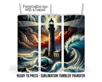 Lighthouse Sublimation Tumbler Transfer Print For 20 oz Tumbler - 30 oz  Tumbler - Ready To press - Heat Transfers
