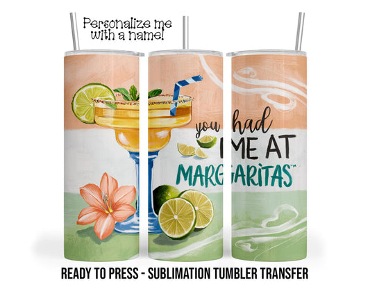 Margarita Sublimation Tumbler Transfer Print For 20 oz Tumbler or 30 oz Tumbler Ready to press Heat Transfers SHIPS NEXT DAY