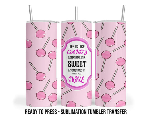 Candy Sublimation Transfer Print For 20 oz Tumblers - 30 oz Tumblers - Ready To press - Heat Transfers SHIPS NEXT DAY