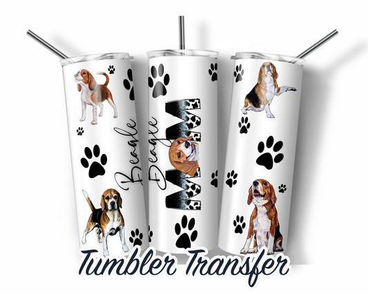 Beagle  Sublimation Transfer Print For 20 oz Tumblers - 30 oz Tumblers - Ready To press - Heat Transfers SHIPS NEXT DAY