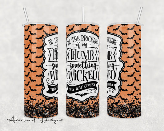 Green Halloween  Sublimation Transfer Print For 20 oz Tumblers - 30 oz Tumblers - Ready To press - Heat Transfers