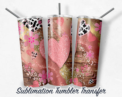 Valentine  Sublimation Transfer Print For 20 - 30 oz Tumblers - Ready to Press - Heat Transfers