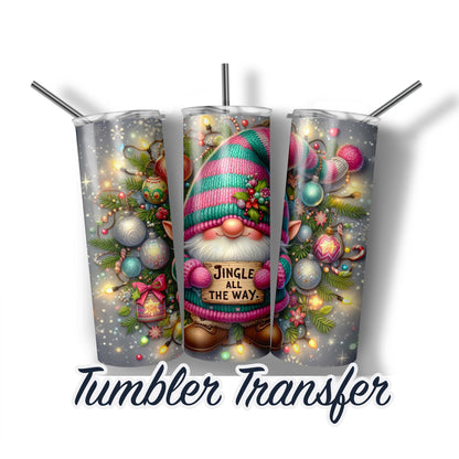 Christmas Gnomes Ready to Press Sublimation Transfer Print 20 oz - 30 oz Tumblers  Ships Next Day