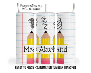Sublimation Tumbler Transfer Print 20oz Tumbler, Ready To press Heat Transfer | Teacher Tumbler Wrap