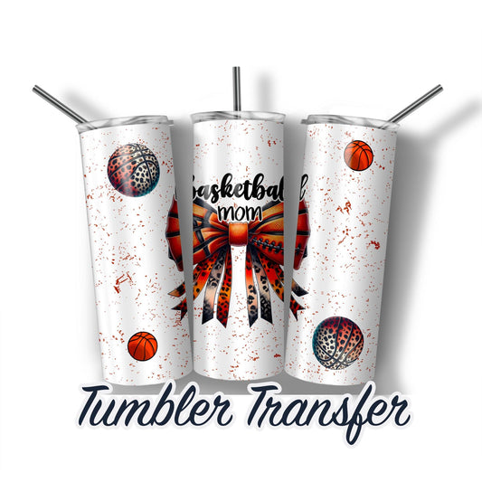 Basketball Bow Sublimation Transfer Print For 20oz Tumblers-30oz Tumblers Ready To press Transfers Ships Next Day