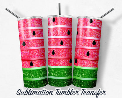 Watermelon  Sublimation Transfer Print 20 oz - 30 oz Skinny Tumbler - Ready to Press - Heat Transfers SHIPS NEXT DAY