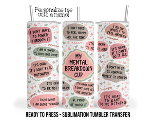 Daily Affirmations, Positive Sublimation Tumbler Transfer Print 20 oz Tumbler - 30 oz Tumbler Ready To press Heat Transfers SHIPS NEXT DAY