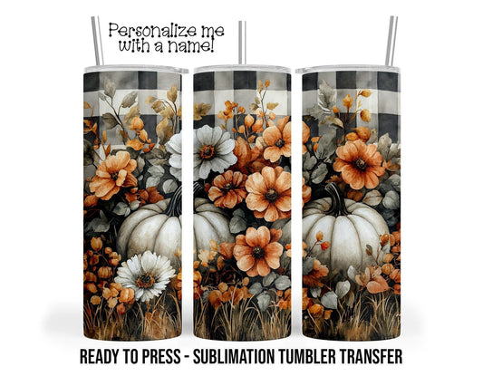 Sublimation Tumbler Transfer - Fall Tumbler Design for 20 oz & 30 oz Skinny Tumblers
