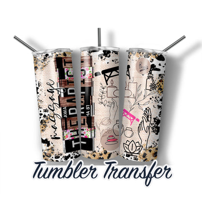 Massage Therapist Sublimation Transfer Print For 20 oz Skinny Tumbler - 30 oz Skinny Tumbler Heat Transfers Ready to Press SHIPS NEXT DAY