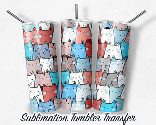 Cats  Sublimation Transfer Print For 20 oz - 30 oz Tumblers - Ready to Press - Heat Transfers SHIPS NEXT DAY