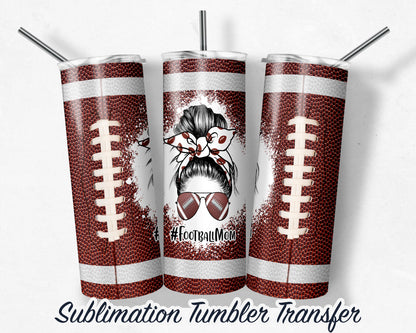 Football MOM  Sublimation Transfer Print For 20 oz Tumbler - 30 oz Skinny Tumbler - Ready To press - Heat Transfers