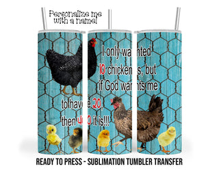 Tumbler Transfer Snarky Chicken Sublimation Transfer Print For 20 oz Tumbler - 30 oz  Tumbler - Ready To press - Heat Transfers