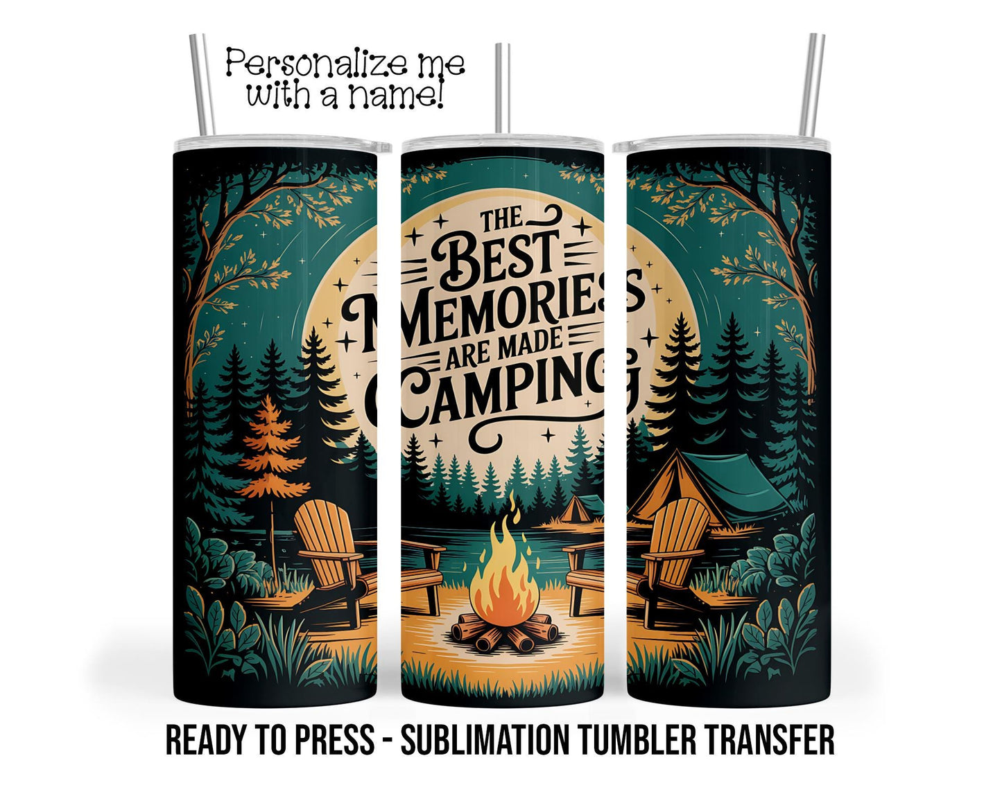 Fall Campfire, Fire Pit Sublimation Tumbler Transfer Print for 20oz Tumbler, Ready To press Heat Transfer  | Cup Wraps | Wholesale