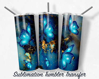 Butterflies -  Sublimation Transfer Print For 20oz Tumbler - 30 oz Tumbler - Ready To Press