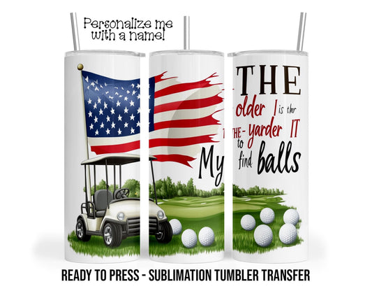 Golf Sublimation Tumbler Transfer Print For 20 oz Tumbler - 30 oz  Tumbler - Ready To press - Heat Transfers SHIPS NEXT DAY
