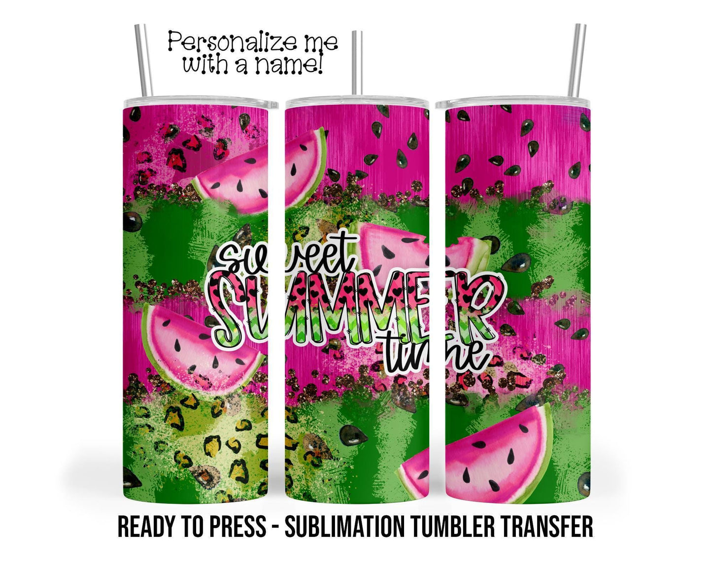 Watermelon Tumbler Transfer - Ready to Press Sublimation Heat Press Transfers for 20 oz & 30 oz