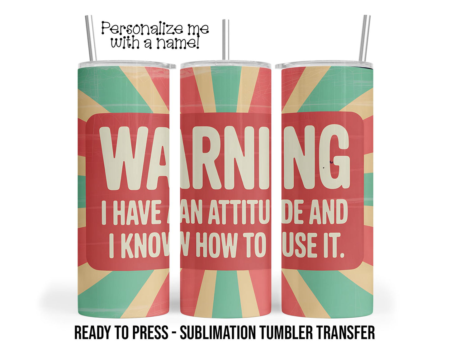 Co-Worker Warning Sublimation Tumbler Transfer Print For 20 oz Tumbler - 30 oz Tumbler Ready To press Heat Transfers