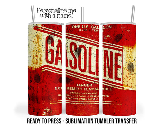 Vintage Gas Can Sublimation Tumbler Transfer Print For 20 oz Tumbler or 30 oz Tumbler Ready to press Heat Transfers SHIPS NEXT DAY