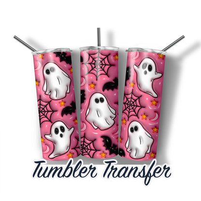 Halloween Ghost Puff 3D Sublimation Transfer Print For 20 oz Tumblers - 30 oz Tumblers Ready To press Heat Transfers SHIPS NEXT DAY