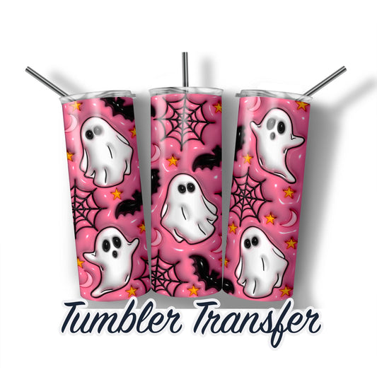 Halloween Ghost Puff 3D Sublimation Transfer Print For 20 oz Tumblers - 30 oz Tumblers Ready To press Heat Transfers SHIPS NEXT DAY