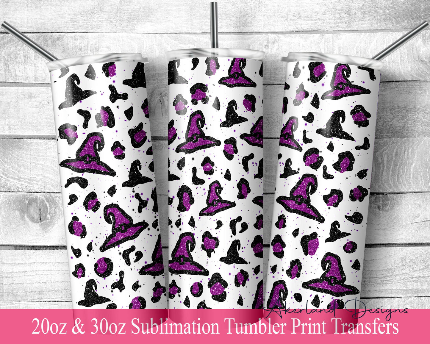 Witch Hat  Sublimation Transfer Print For 20 oz Tumbler - 30 oz Skinny Tumbler - Ready To press - Heat Transfers