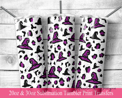 Witch Hat  Sublimation Transfer Print For 20 oz Tumbler - 30 oz Skinny Tumbler - Ready To press - Heat Transfers