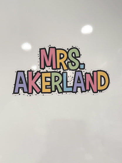 Teacher's Name Whiteboard Magnets, Classroom Decor Magnets