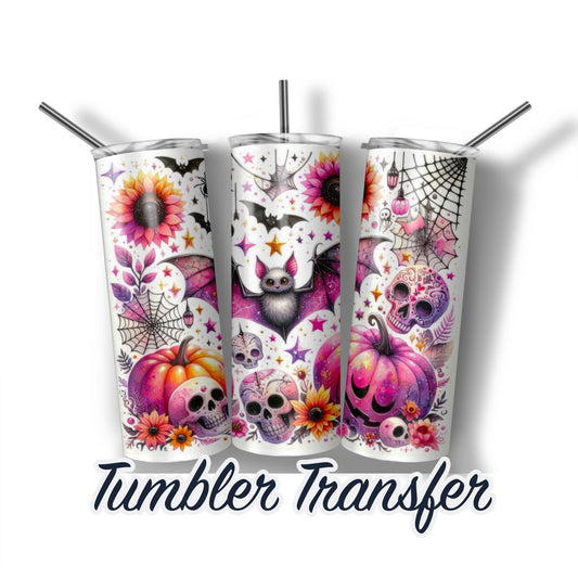 Halloween Bats  Sublimation Transfer Print For 20 oz Tumblers - 30 oz Tumblers - Ready To press Transfers - Ships Next Day